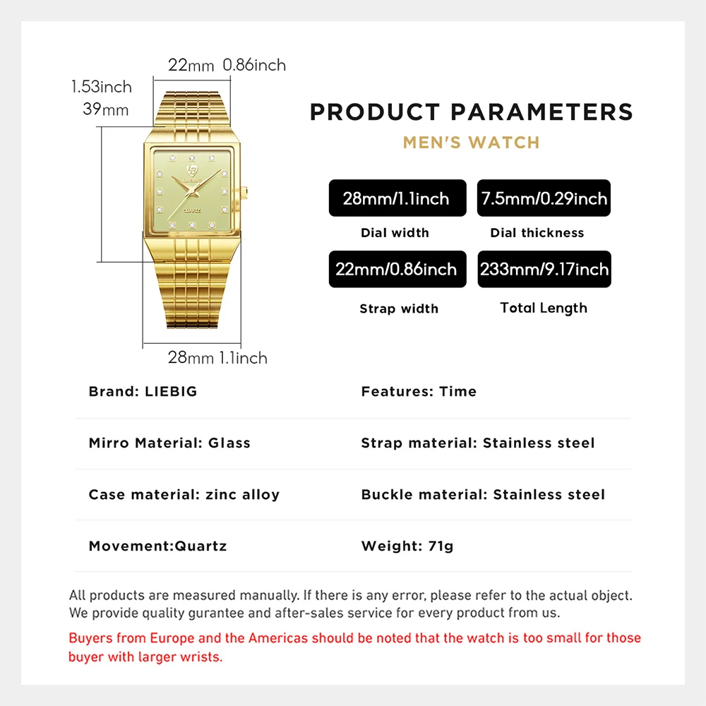 LIEBIG Quartz Watch Men Women Luxury Watches relogio masculino Luxury Gold Bracelet Wrist Watches Steel Female Male Clock 8808