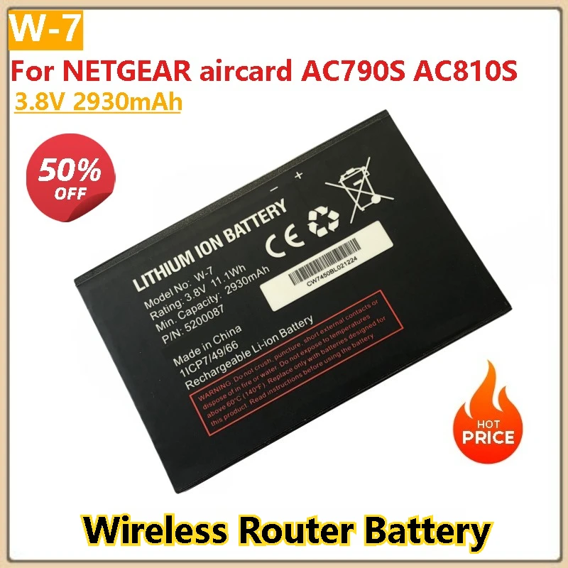 

W7 W-7 3.8V 2930mAh Wireless Router Battery For NETGEAR aircard AC790S AC810S Brand New High Quality
