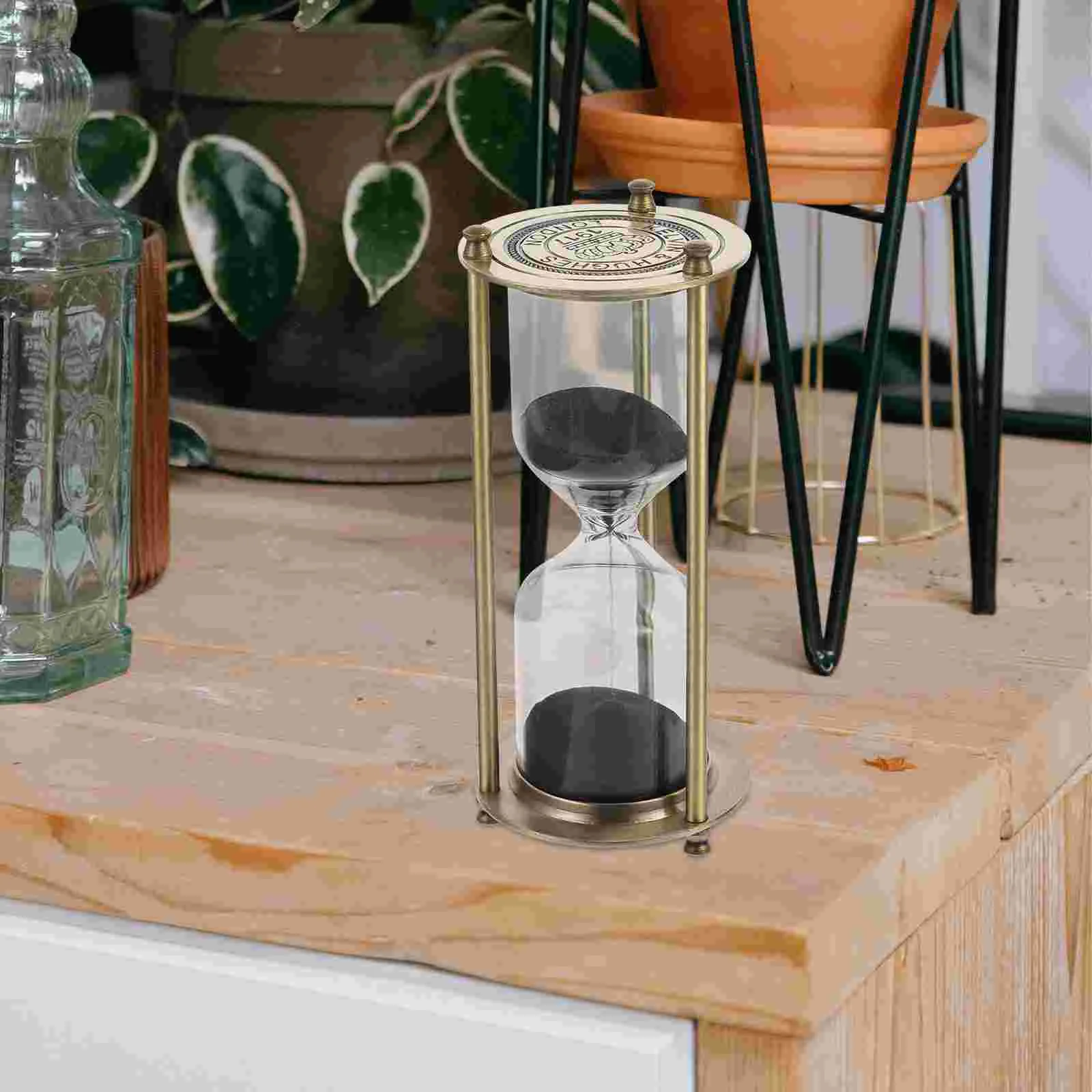 Metal Three-column Retro Hourglass Timer Gift Home Crafts Ornaments Timers Sand Clock Decor Household Decoration Delicate