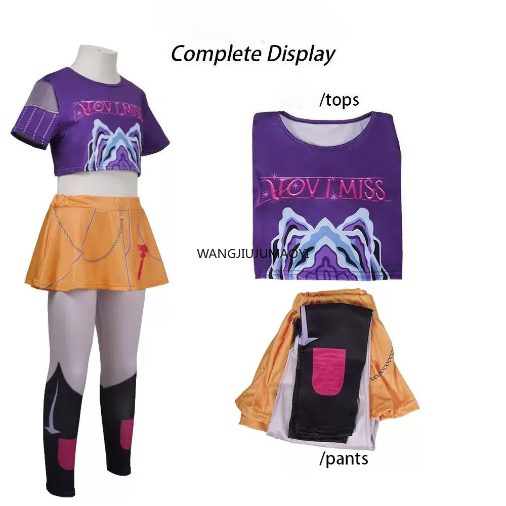 مجموعة أزياء K-pop Hunter Witch تحت عنوان أداء المسرح تتضمن سترة وربطة عنق وتنورة وشعر مستعار مطابق لحفلات الهالوين