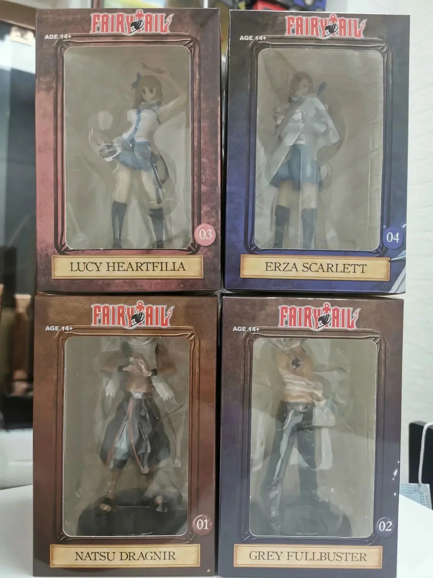 أنيمي الجنية الذيل لوسي Heartfilia رمادي Fullbuster Erza القرمزي الأثيري ناتسو Dragneel البلاستيكية عمل أرقام تمثال نموذج اللعب دمية