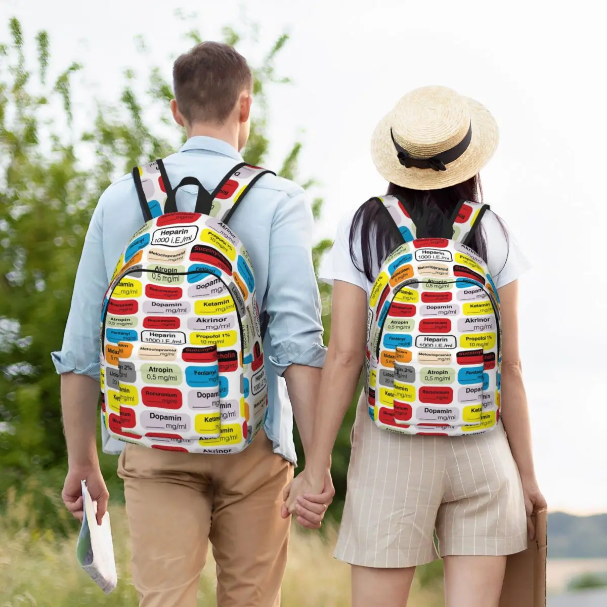

Anesthesia Medication Backpack Student Boys Girls BookBag Kids School Bag Laptop Shoulder Bags for Men Women