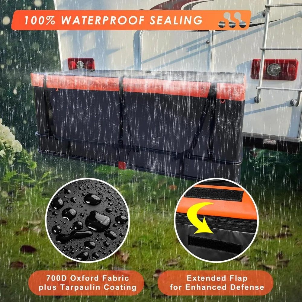 سلة شحن MeeFar مثبتة على وصلة مع حقيبة مقاومة للماء، سعة 53 × 19 × 5 و500 رطل #4