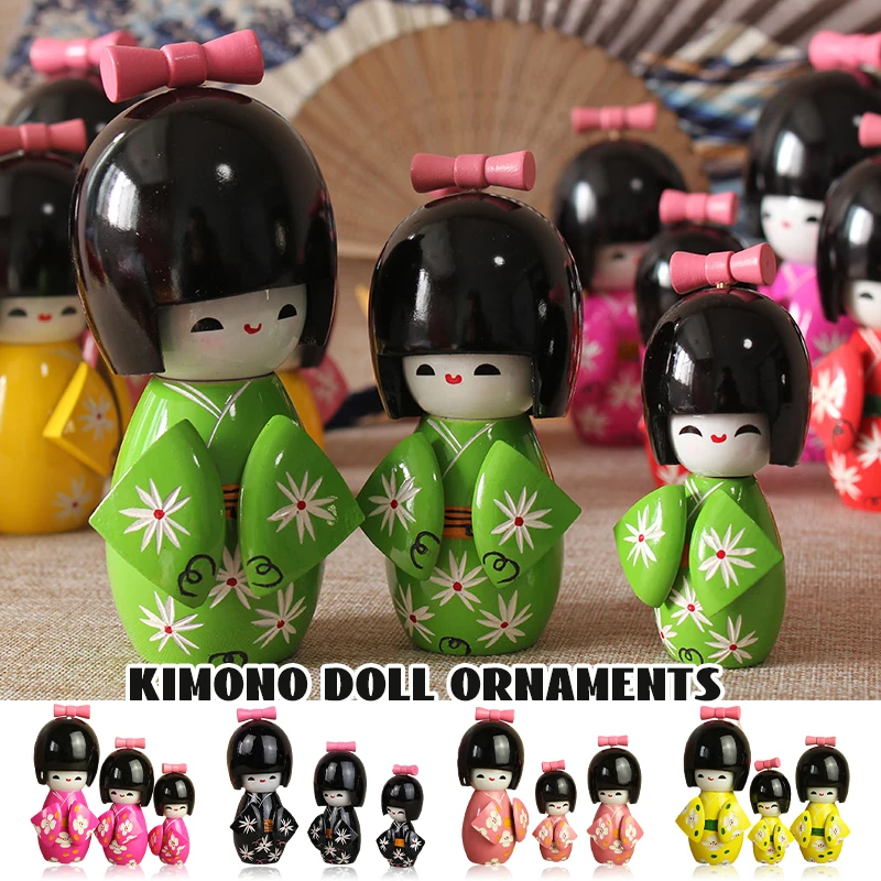 1Set Japanese Puppet Doll Kimono Sakura Cartoon Dolls Home Decoration Cuisine Sushi Restaurant Ornament Girl Cute Desktop Gift