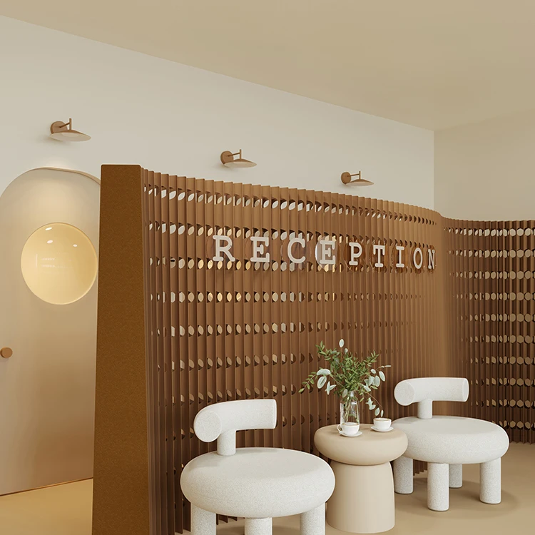 Office screen high partition wall folding push-pull mobile light hole organ paper wall commercial