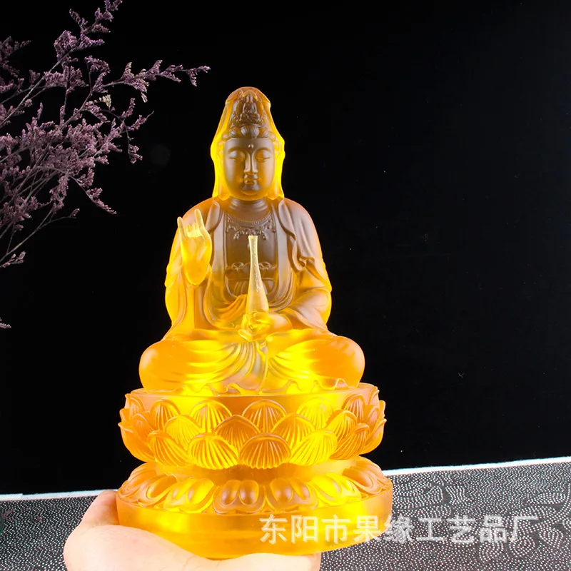 Boutique Water Glass Avalokitesvara Bodhisattva Statue Buddha Hall Home Offering Indoor Avalokitesvara Price