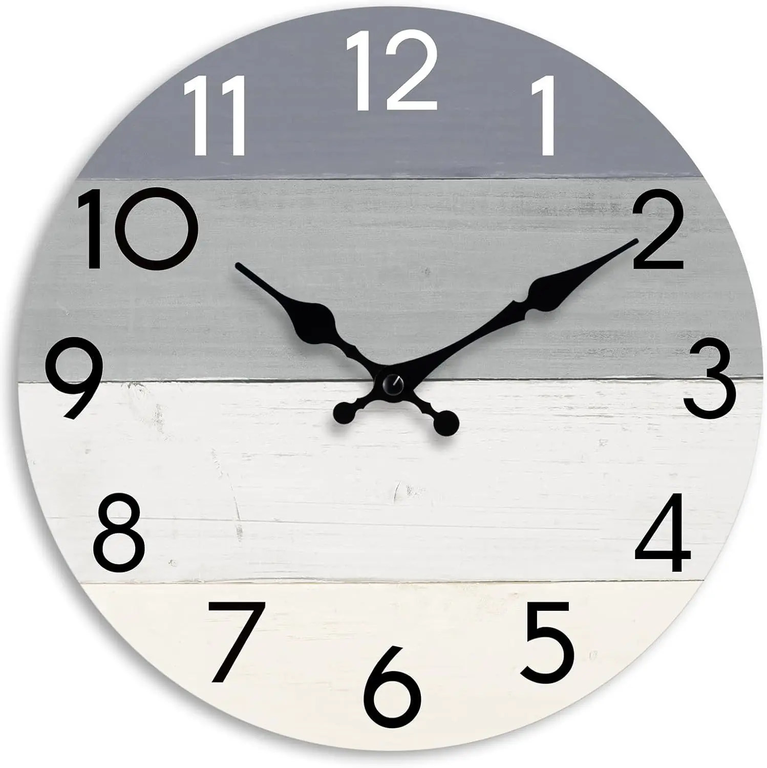 Simple MDF Wood Grain Wall Clock Silent Round Clock for Living Room Home Decor