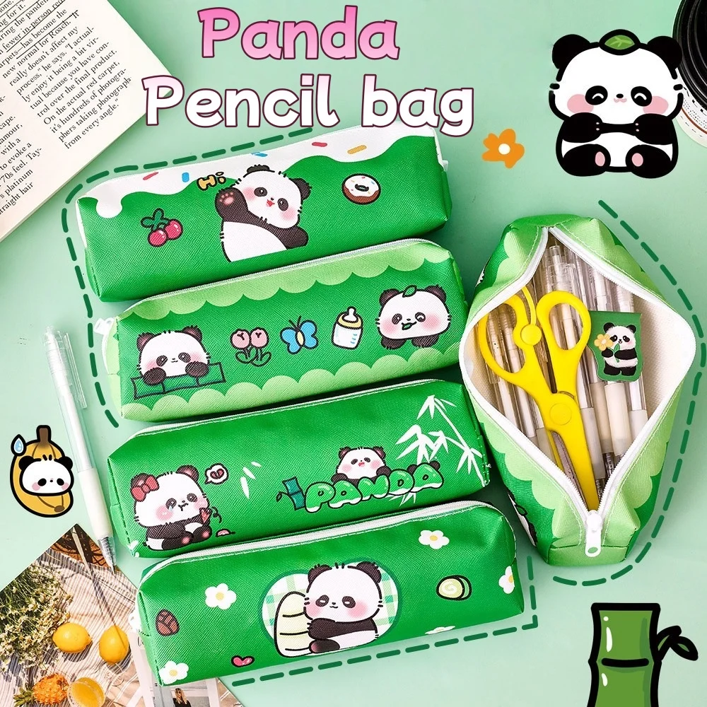 

Мультяшный пенал-панда, вместительная сумка на молнии, милый и прочный органайзер для школьных принадлежностей для учащихся, приз для класса, из ПУ