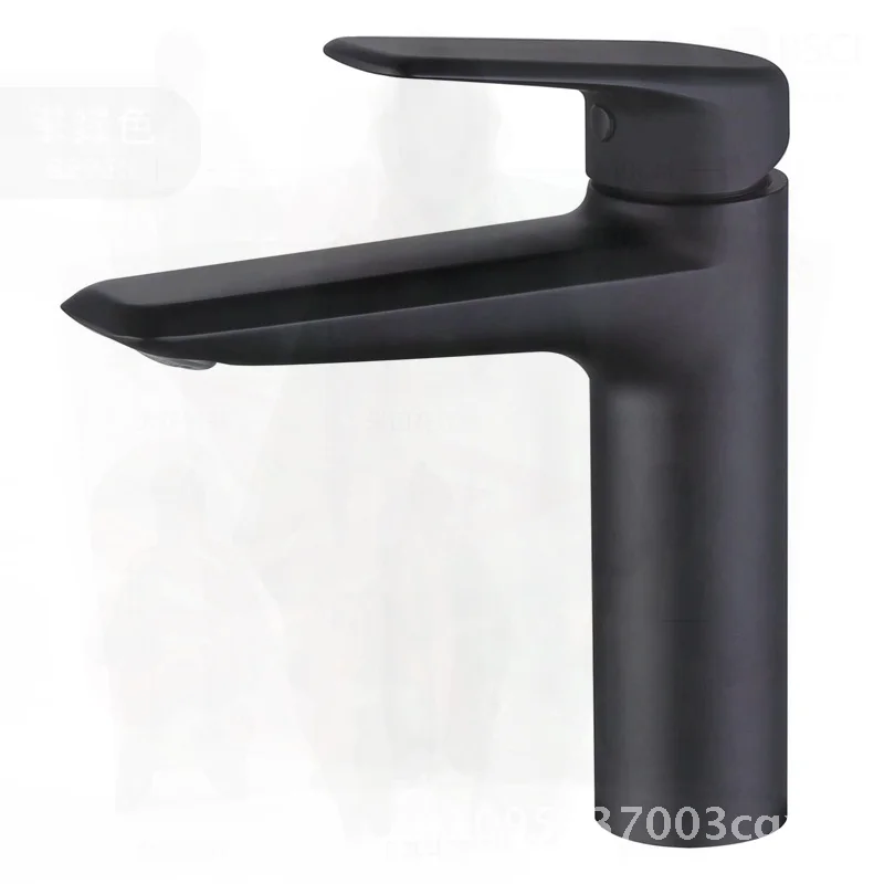 Full Copper Bathroom Faucet Ash Electroplated Hot Cold Washbasin Washstand Faucet Gray Inclined Surface Water Inlet Pipe