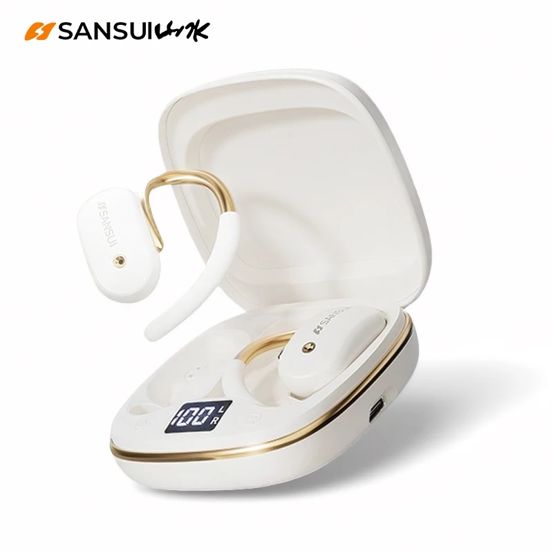 

Sansui W15 Open Ear Bluetooth 5.4 Earphones ENC Noise Cancelling Bluetooth Headphone Sports Wireless Earbuds Dual Connection