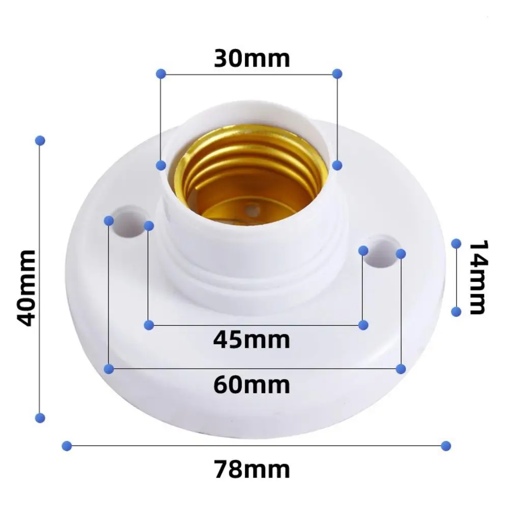 5-50pcs E27 Screw Cap Socket White Gold Ceiling Light Lamp Bulb Fixing Base Stand Light Bulb Holder Lamp Socket For Home 6A 250V