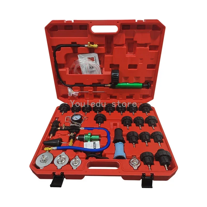 

34-piece Set of Vacuum Type Automobile Water Tank Antifreeze Coolant Replacement Filler Side-leak Detection Kit