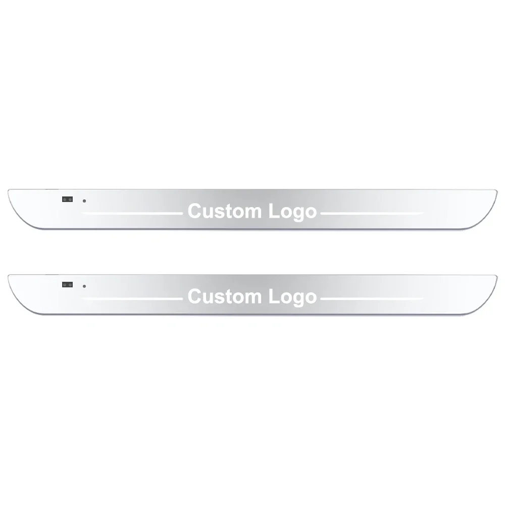 NONE Neue stil Auto Tür beleuchtet Schweller licht Logo Projektor Lampe USB Power Wireless LED RGB Willkommen Auto Verschleiß Platte Pedal Licht 5