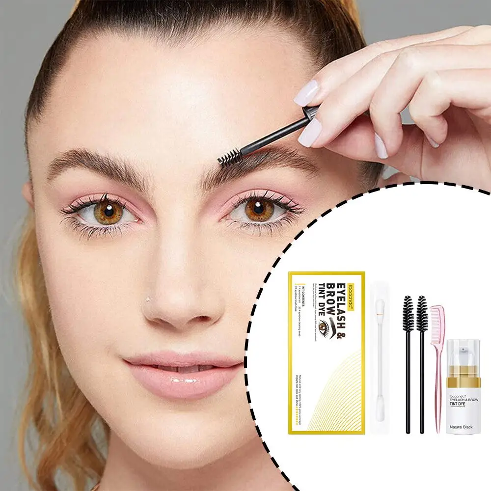 Eyelash & Eyebrow Dye Tint Kit Waterproof 15 Mins Fast Brow Makeup Lasting Dye Permanent Long Tools Brow Lash Dye Enhance A4I8