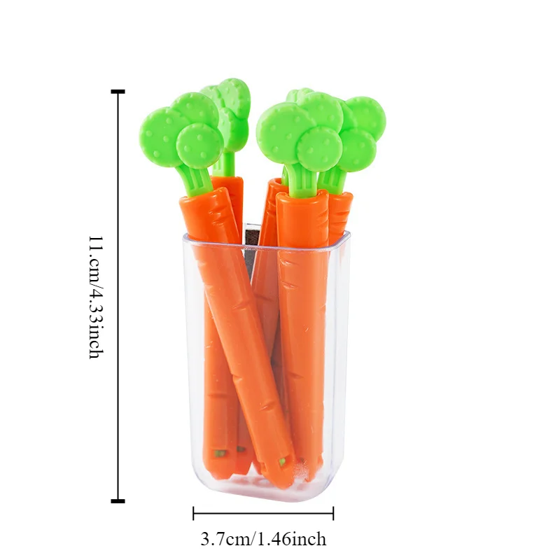 5pcs Bag Clips Portable Food Snack Bag Sealing Clamp Carrot Shape Food Fresh Keep Organizer Sealing Clips Kitchen Storage Tools