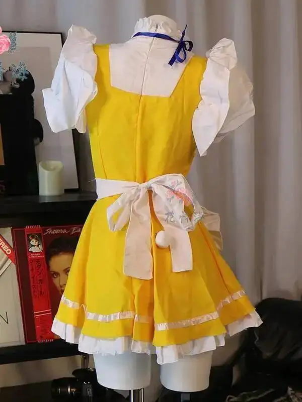 เซ็กซี่คอสเพลย์แม่บ้านน่ารัก Pure Desire สไตล์ Lolita ชุดแม่บ้านชุดและตารางพิมพ์ผ้ากันเปื้อนในรูปร่างลูกแมว Charming ZQO6