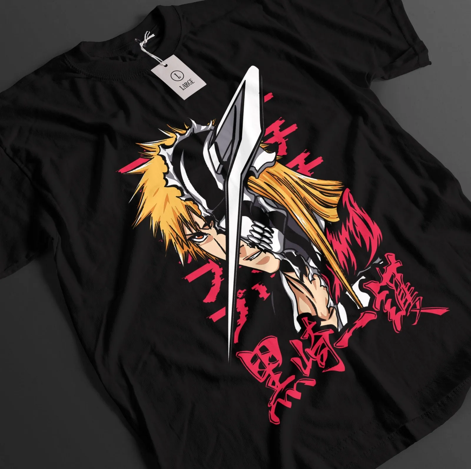 Bleach Anime Shirt Ichigo Bankai T-Shirt Byakuya Tshirt Aizen Zaraki Unisex Tee