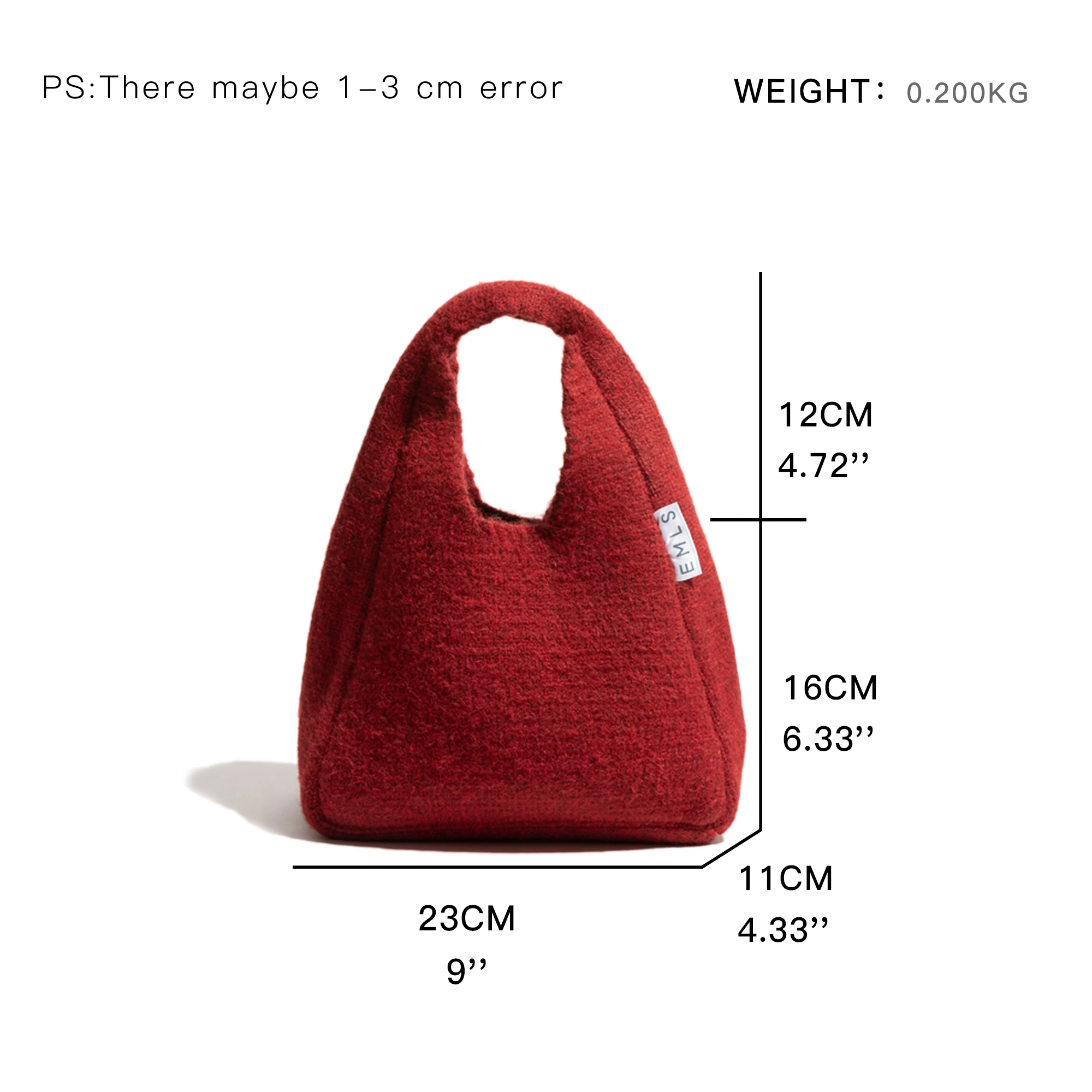 MABULA Wool Small Tote Bags for Women Casual Shoulder Bag Warm Winter Korean Fluffy Fabric Handbag For Cute Girl Chirstmas Gift