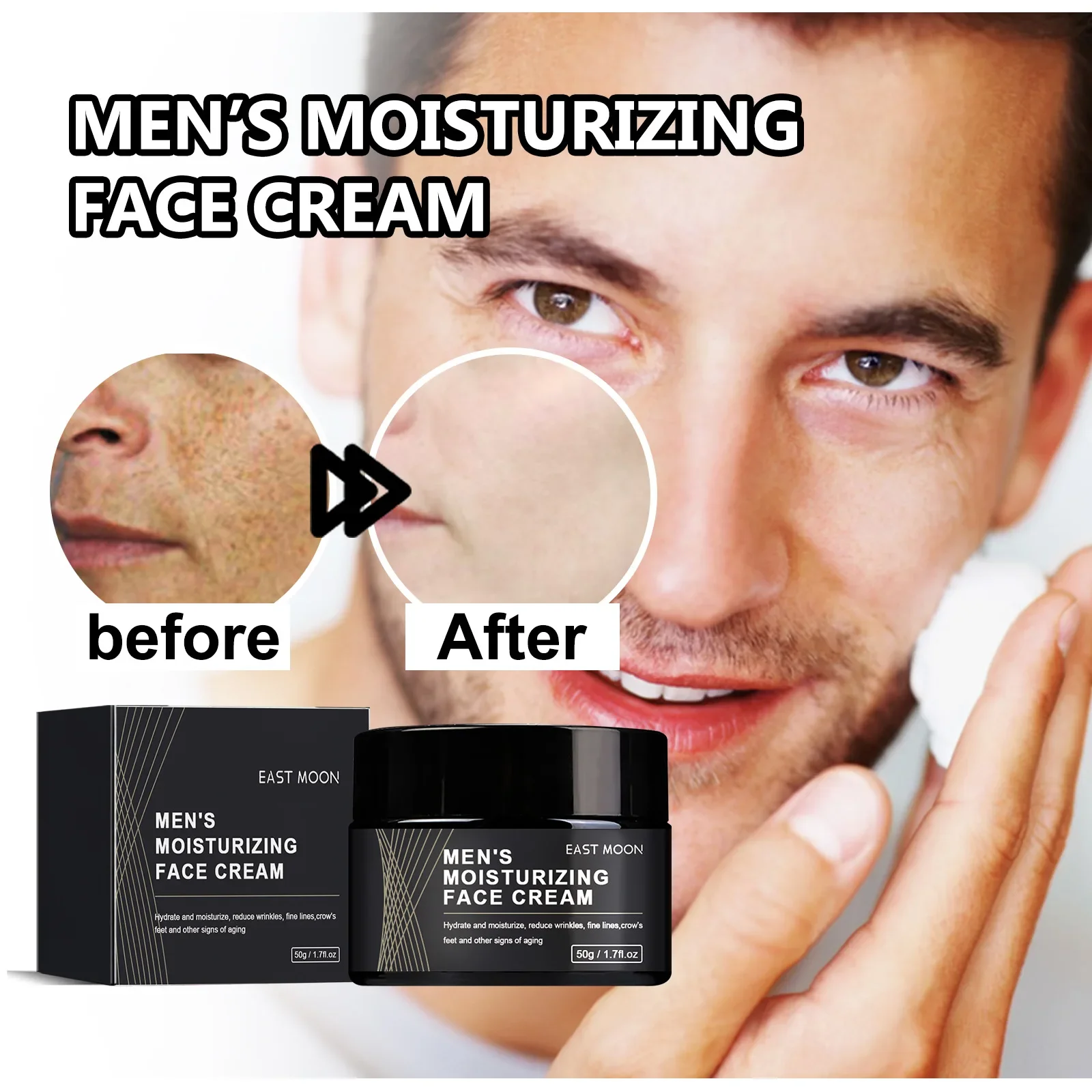 

East Moon Men's Anti-Wrinkle Face Cream Nourishing and Firming Facial Skin Fading Wrinkle Hydrating Moisturizing Facial Cream