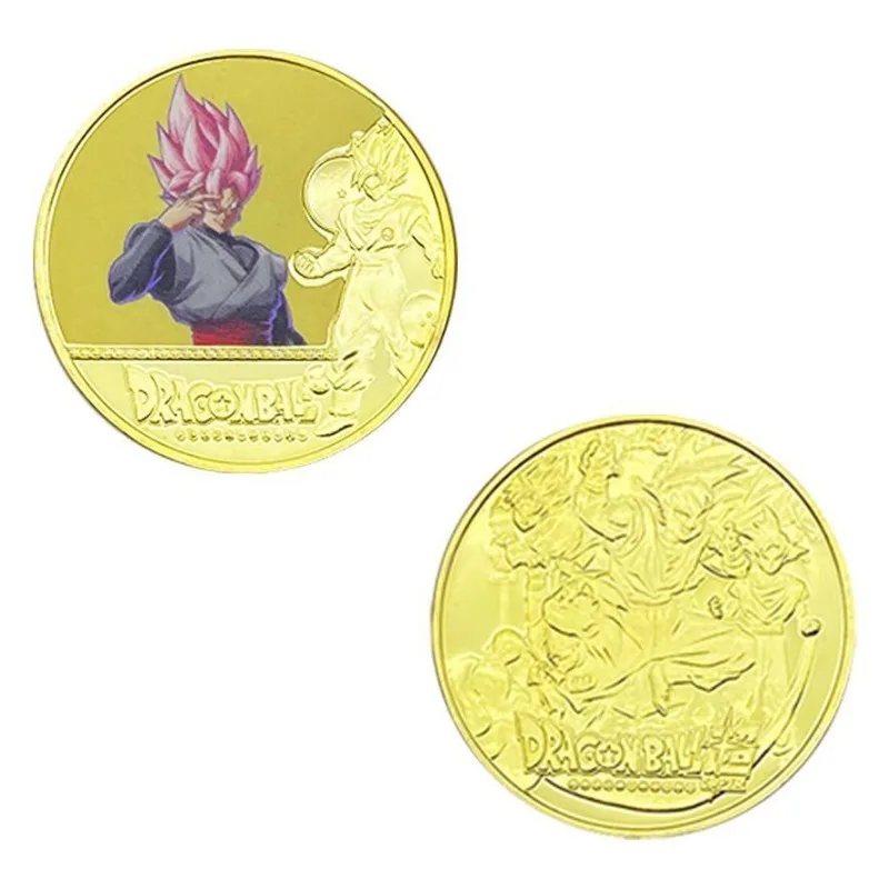 Dragon Ball Cute Anime Peripheral Commemorative Coins Goku Vegeta Krillin Piccolo Metal Collection Badge Commemorative Coin Gift