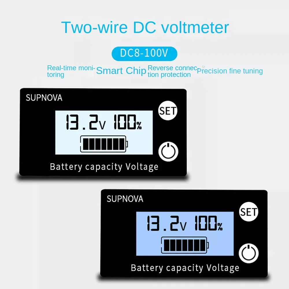 Lcd Lcd Voltmeter DC8-100V Accu Auto Accu Level Detectie Digitaal Display Lithium Lood Zuur Accu Display