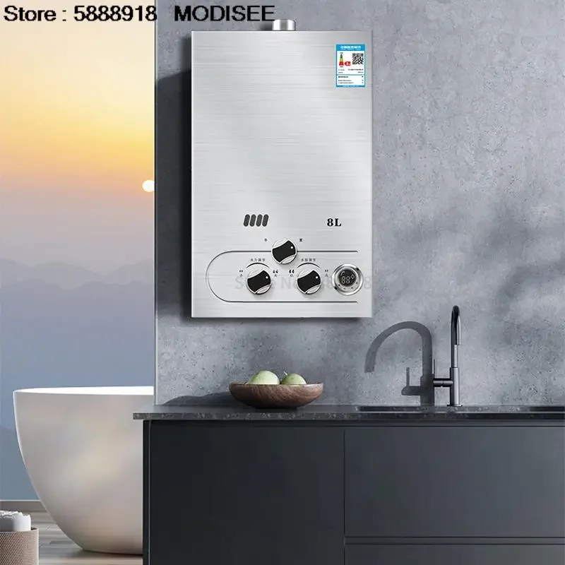 YYHC8/10/12L Electric 220V Water Heater Nature Gas LPG Gas Propane Instant Tankless Hot Boiler Water Shower Warmwasserbereiter