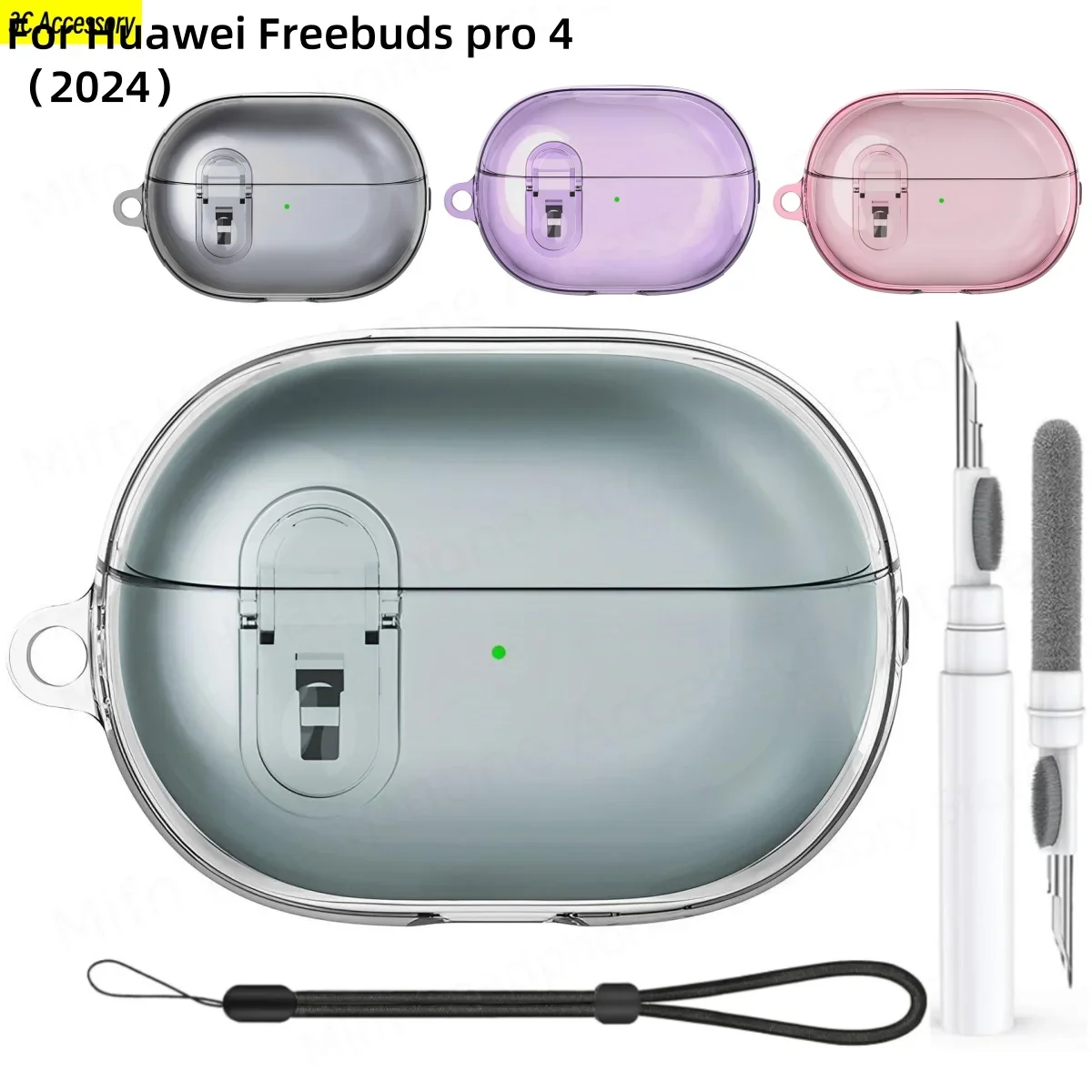 【値下げ】【美品】Huawei FreeBuds Pro4　純正カバー付き Huawei Freebuds Pro 4（2024）用ケース、安全ロック付き透明イヤホン