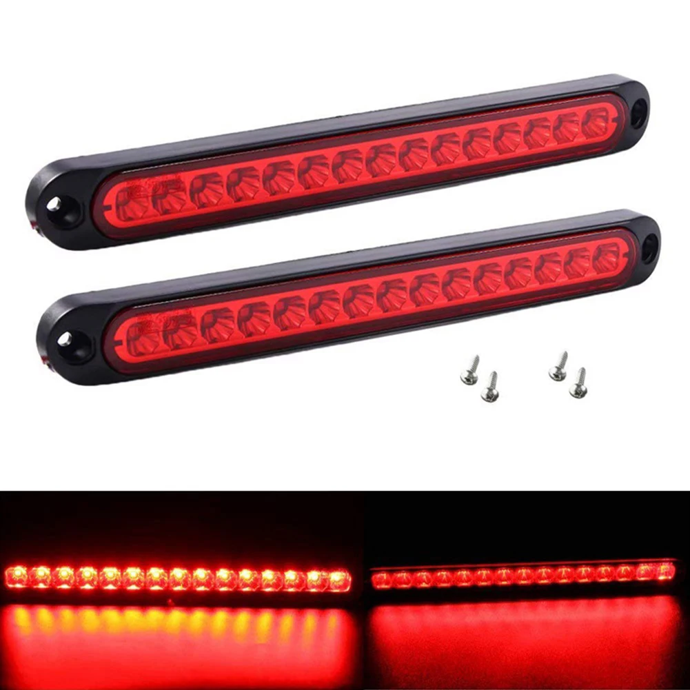 Car LED Third 3rd Brake Lights Bar Ultra-thin Rear Parking Signal Lamp Truck High Mount Stop Warning Light Universal 12V 24V Red