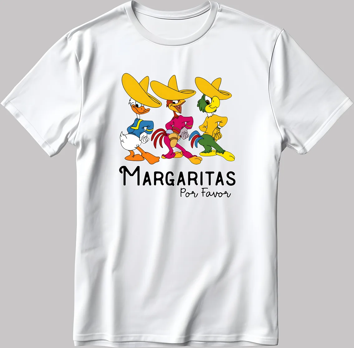 Three Caballeros Mexico Margaritas White Black Men's Women L326 T Shirt