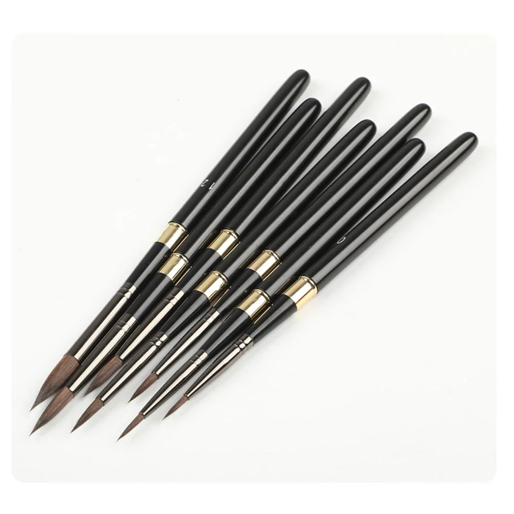 1 قطعة فرشاة طلاء شعر الذئب مع قضيب معدني قابل للفصل فرش الرسم بالألوان المائية الفنية فرشاة الرسم الزيتي 7 أحجام #3