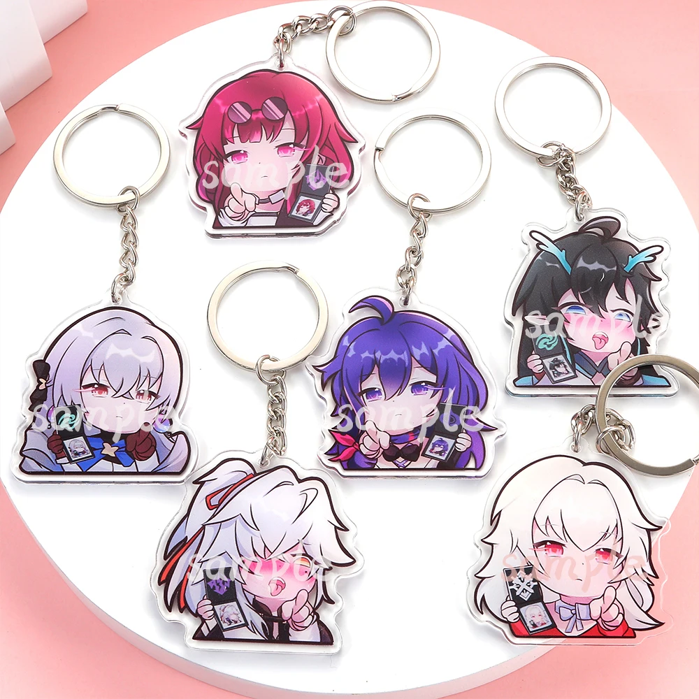 Game Honkai: Star Rail Silver Wolf Kafka Cosplay Acrylic Double-Faced Keychain Keyring Pendant Bag Accessories Birthday Gift