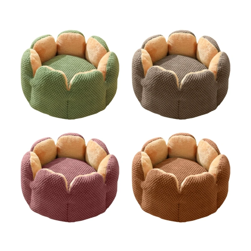 

Dog Puppy Flower Bed Round Base Detachable Cushion Sofa for Small to Pet Creative Pet Bed Nest