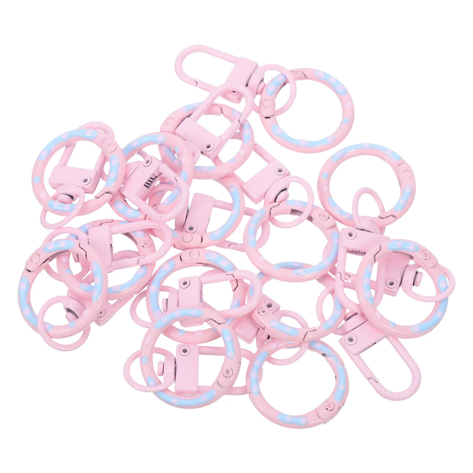 

14Pcs Donut U Shaped Spring Clasps Colorful Hand Painted Keychain Clips for Purse Charms Pet Collar Hooks DIY Crafts Accessory