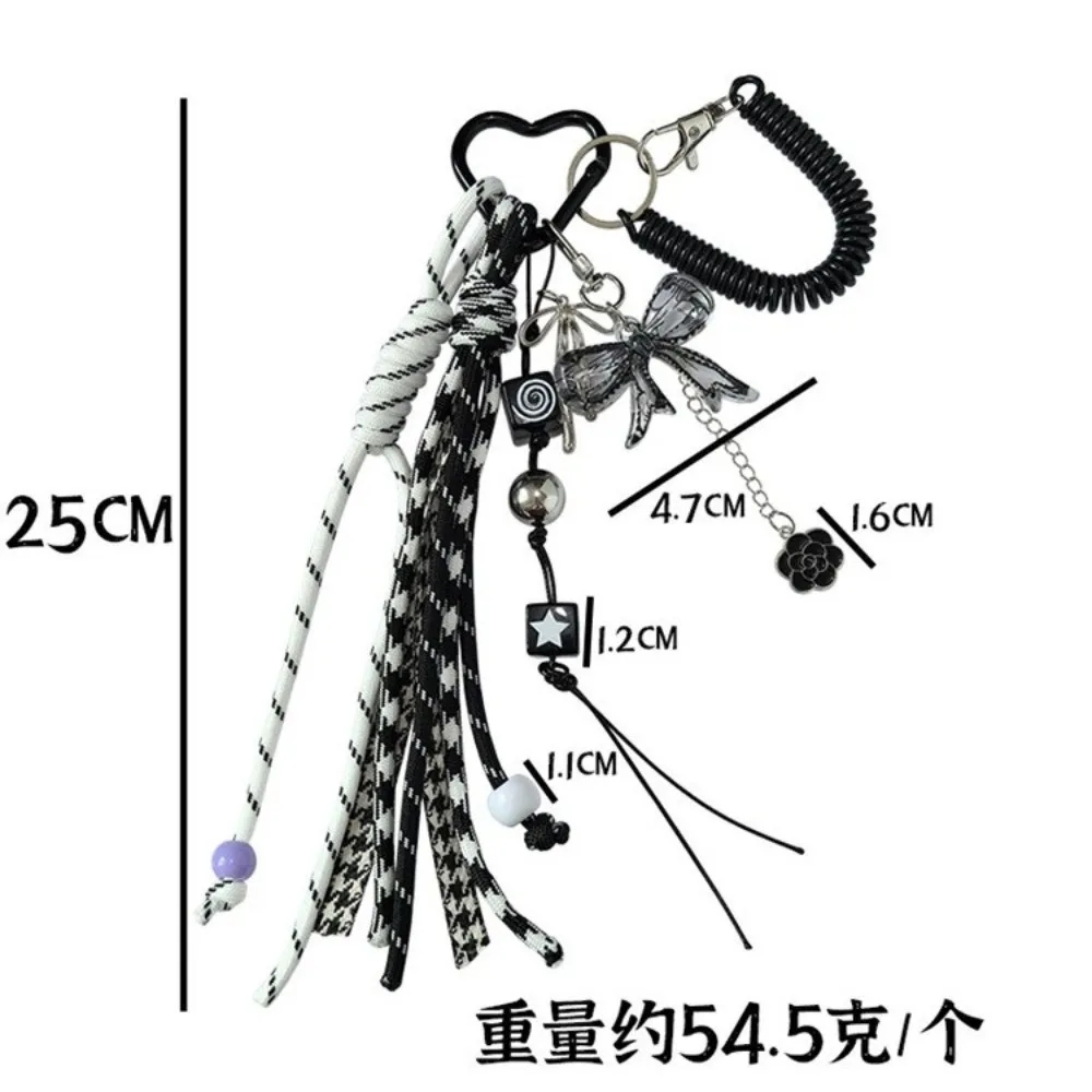 موضة الاكريليك Bowknot المفاتيح مكافحة خسر حقيبة من القماش يدويا قلادة القوس على شكل ظهره حقيبة سلسلة مفاتيح الملحقات #6