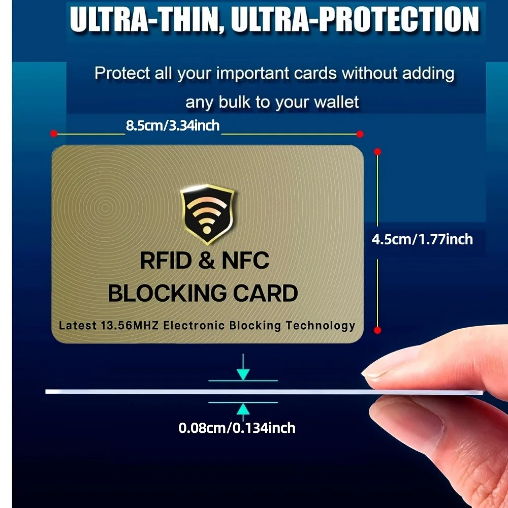 10/5Pack Card Protects Entire Wallet Purse For Men & Women, NFC Contactless Bank Debit Credit Card Protector ID ATM Guard Card