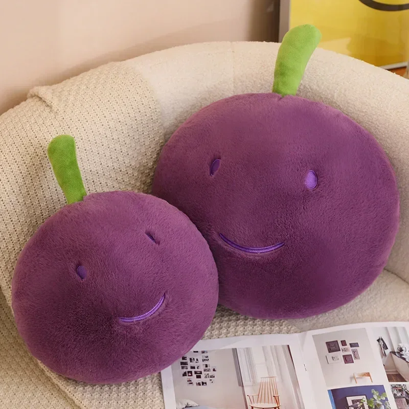 Funny Fruit Smille Grape Plush Toys Cute Stuffed Plant Simulation Grapes Throw Pillow Cushion Plushie Doll Home Decor Gifts