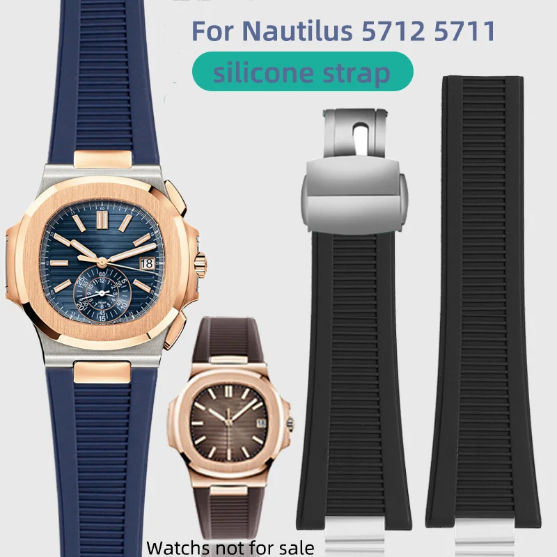 Stainless Steel Metal Joint Strap For Patek Philippe Steel Strap Replacement Silicone Strap Bracelet PP Nautilus 5711 5712 5726