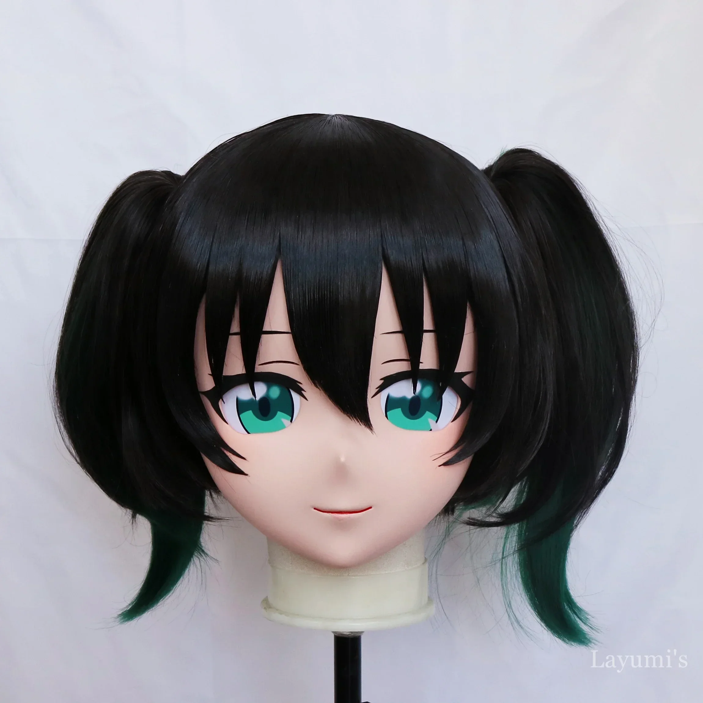 (B52) Customized Full Head Mask Coser Crossdressing with Backshell Silicone Anime Lovelive! Takasaki Yu Kigurumi Mask Cosplay