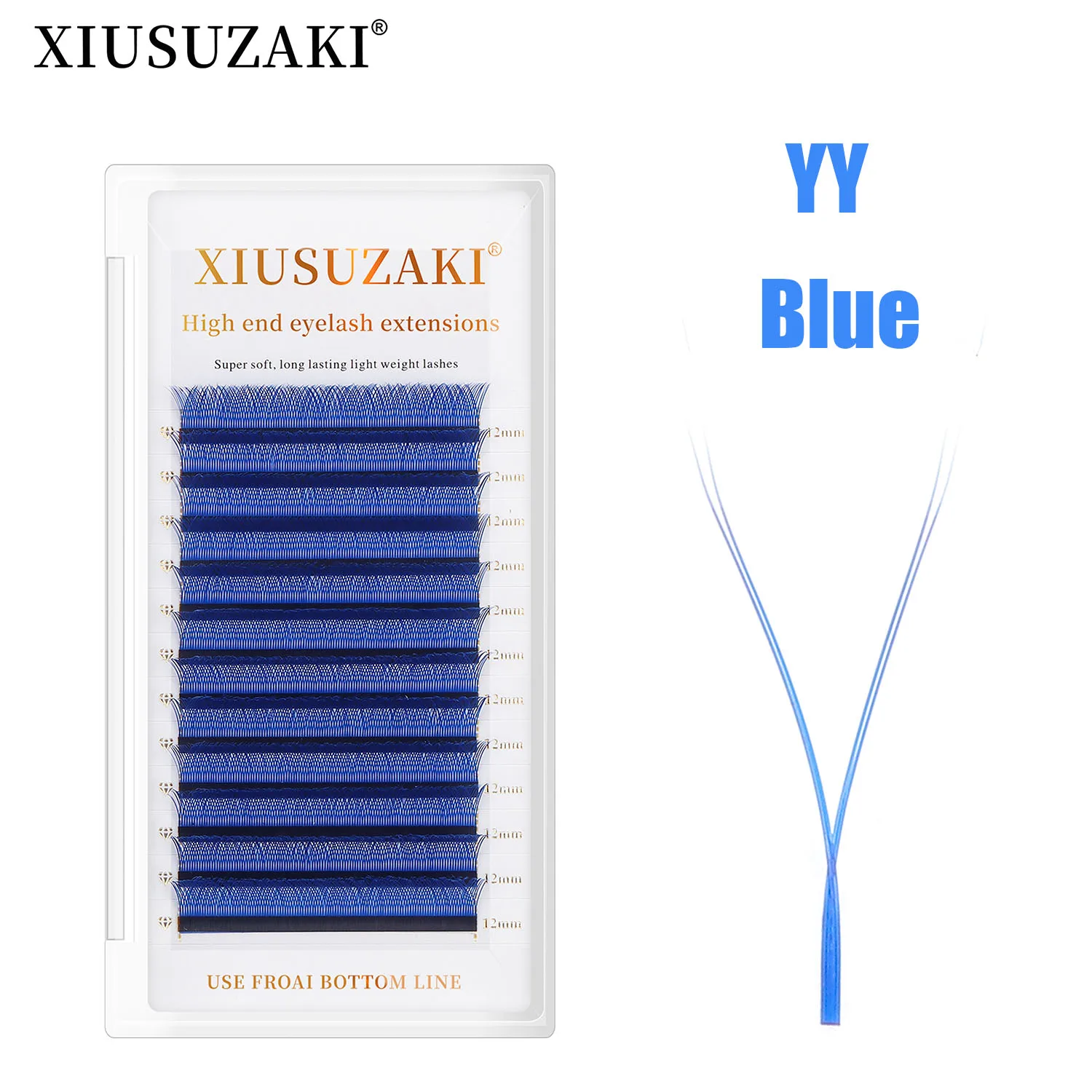 Cils préfabriqués naturels en forme de YY, bleu, premium, doux, légers, extension de cils, fournitures, outils de maquillage, maille, volume