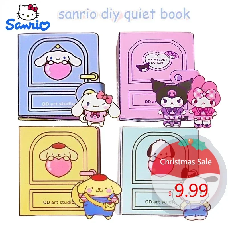 

cute Fun Sanrio Quiet Book Anime HelloKitty Melody Kuromi Pochacco Cinnamoroll Cartoon Character DIY Decompression Toy Kids Gift