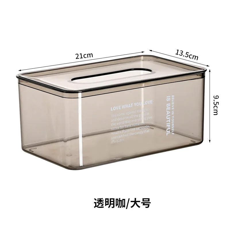 1Pc Clear Acrylic Tissue Box Holder Tissue Dispenser Napkin Holder Car Home Office Desktop Storage Box Organizer Tissue Boxes