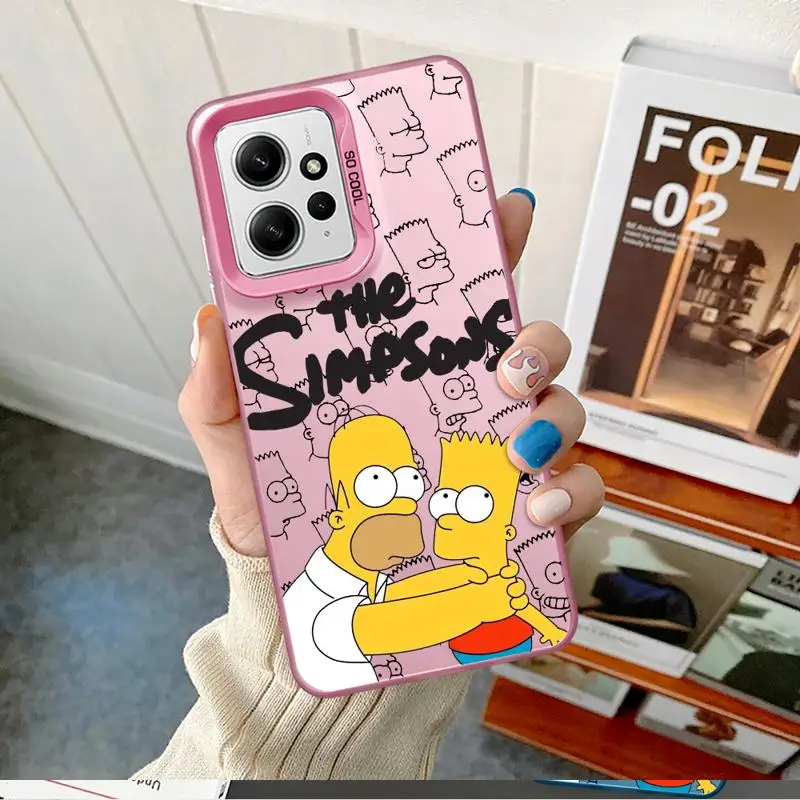 The Simpsons Family Case for Xiaomi Redmi Note 11 10 13 Pro 9S 12 9 Poco X3 NFC 11 Lite A1 Plus Colored Silver Shell Phone Cover