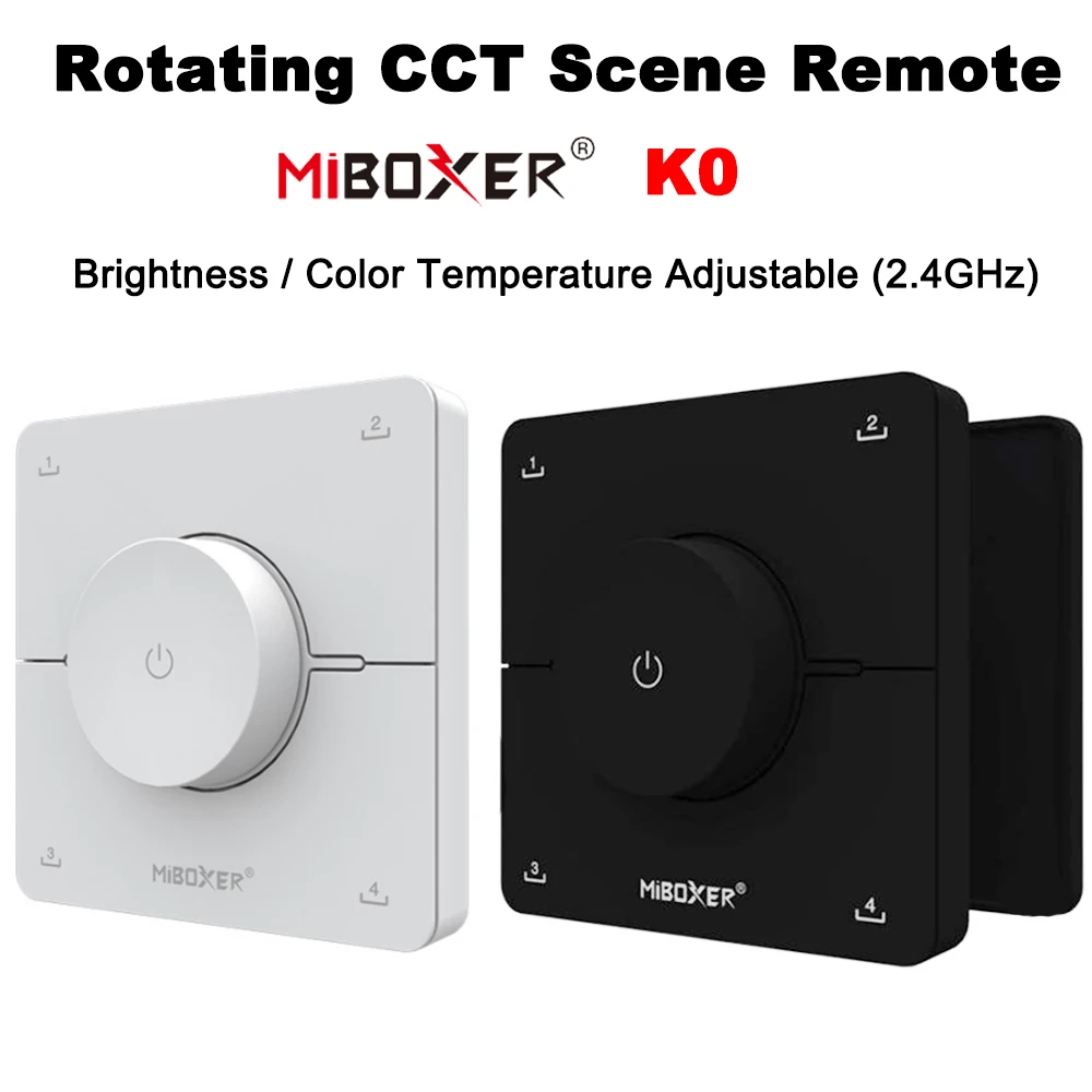 Miboxer K0  2.4G 86 Rotating Wheel CCT Scene Remote Adjust Color Temperature Brightness Dimmer Dual white Controller LED Switch