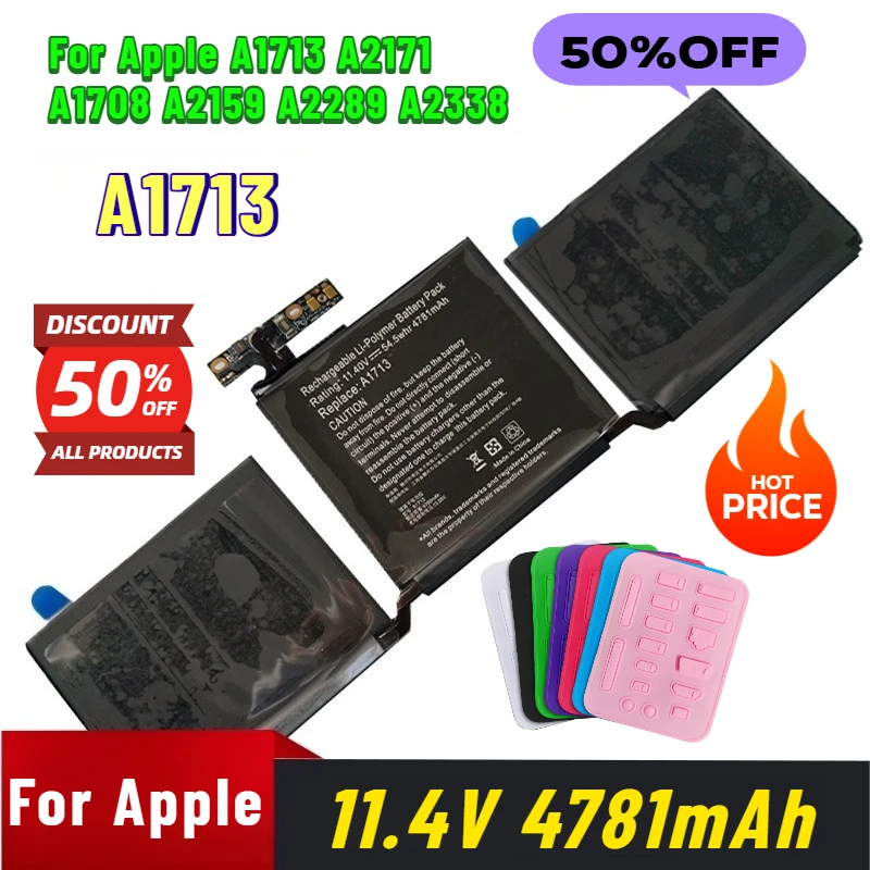 

11.4V 4781mAh for Apple A1713 A2171 A1708 A2159 A2289 A2338 Laptop Battery