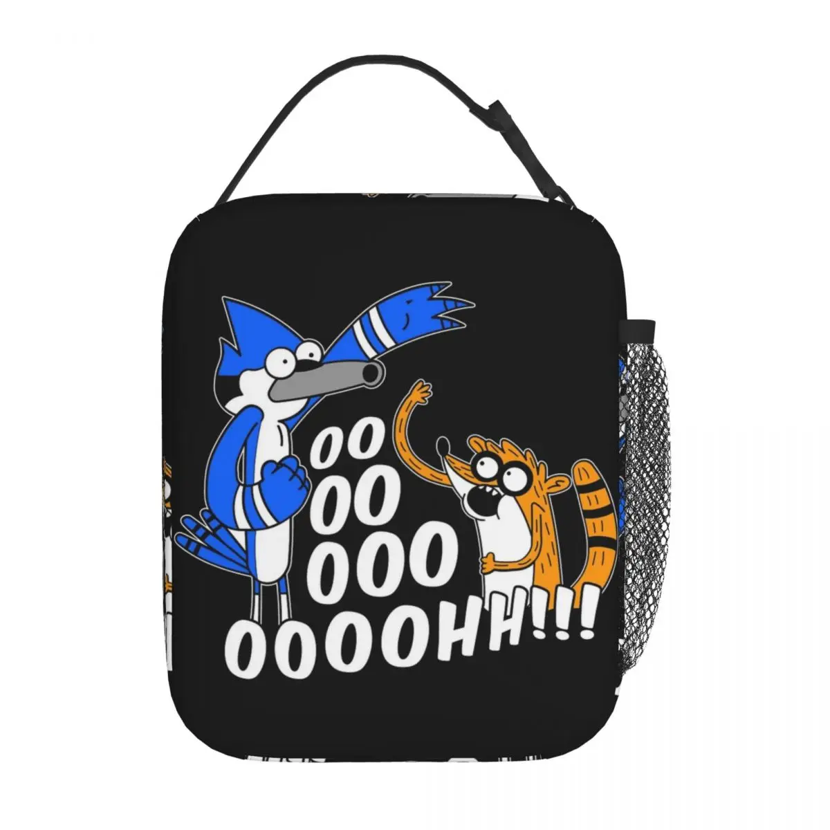 

Rigby And Mordecai забавные мультяшные аксессуары, изолированная сумка для обеда для школы, коробка для еды, портативный термохолодильник, ланч-бокс