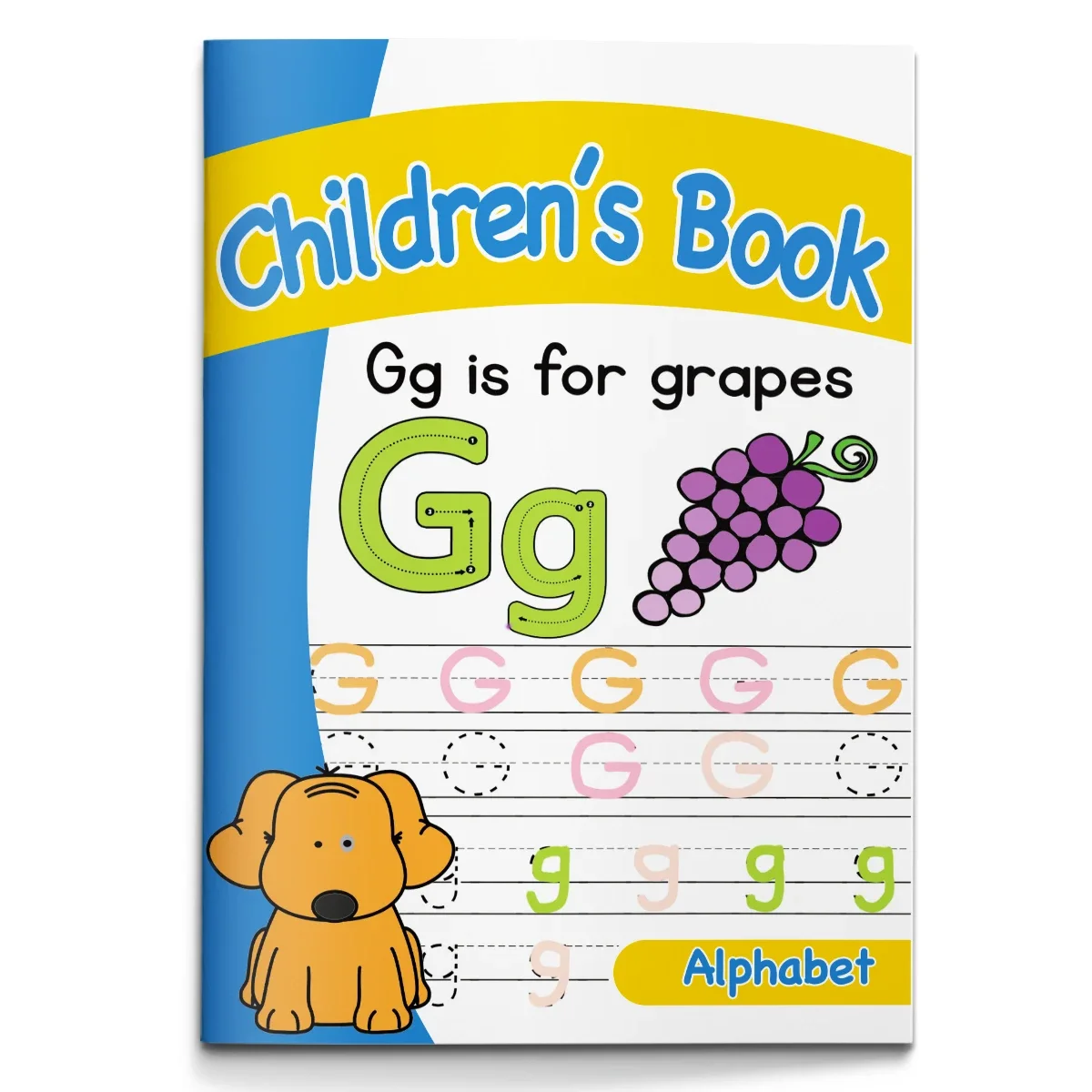 Children's alphabet coloring book, cute cartoon patterns, preschool early education workbook, boost your baby's hands-on skills