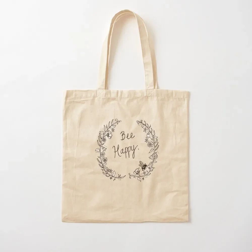 

Bee Happy Tote Bag Custom bag Women's shopper tote bag canvas