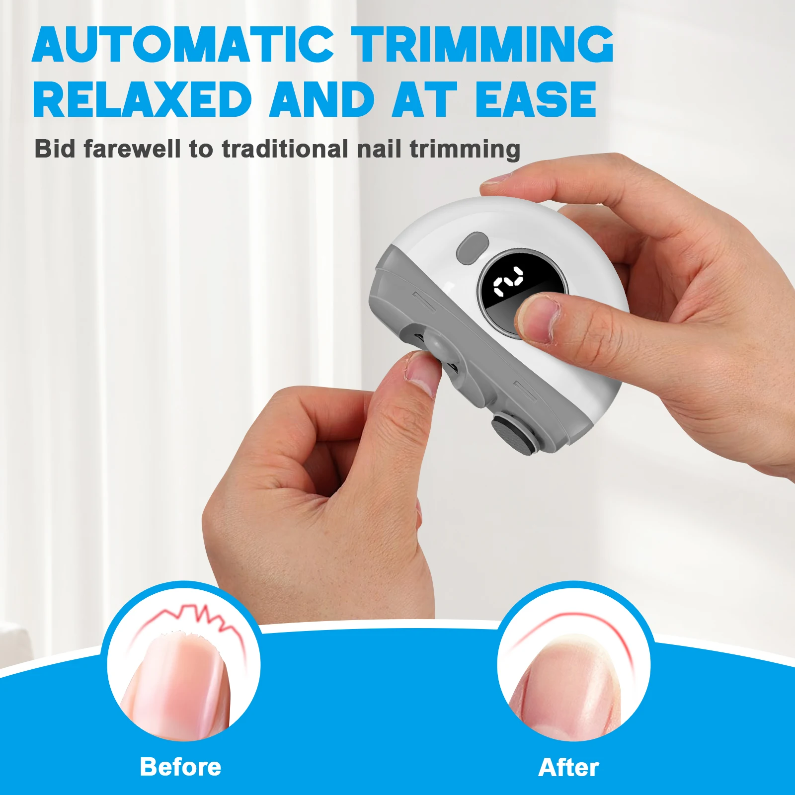 2 in 1 Electric Nail Clipper Nail Polisher Trimmer Nail Care Device 3 Speed Adjustable for Seniors Adults & Babies Automatic view 4