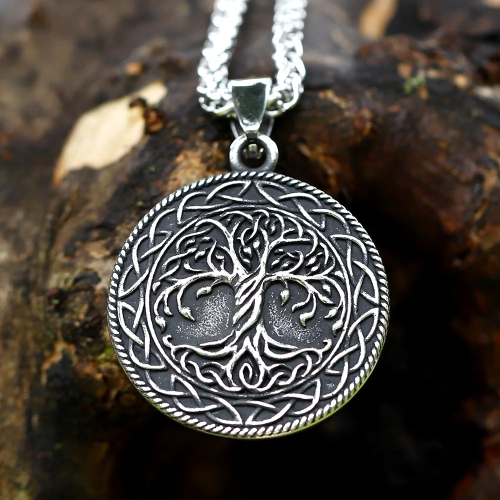 2022 NEW Men\'s 316L stainless steel fashion Tree of life Pendant Necklace for teens Vintage Jewelry Gift free shipping