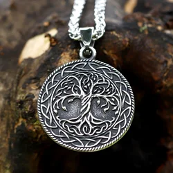 2022 NEW Men's 316L stainless steel fashion Tree of life Pendant Necklace for teens Vintage Jewelry Gift free shipping